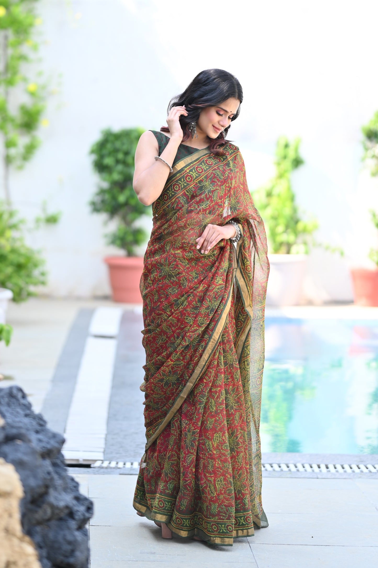 Handblock Kota Doriya Saree
