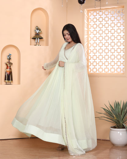CORN SILK ANGRAKHA ANARKALI SET