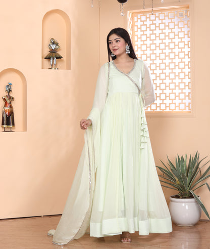 CORN SILK ANGRAKHA ANARKALI SET