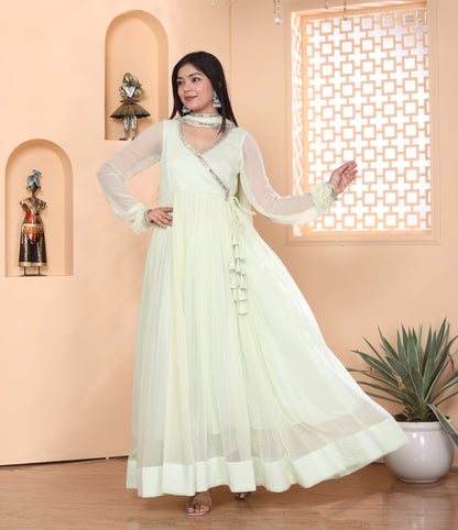 CORN SILK ANGRAKHA ANARKALI SET