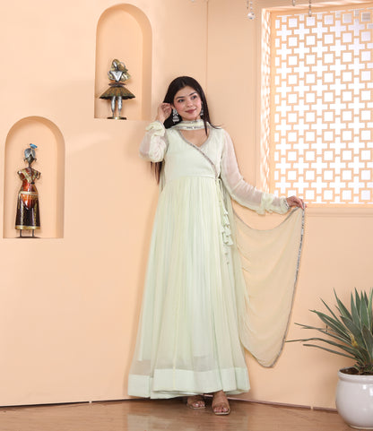 CORN SILK ANGRAKHA ANARKALI SET