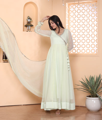 CORN SILK ANGRAKHA ANARKALI SET