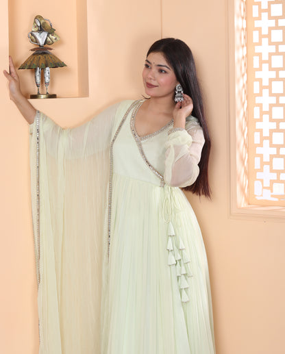 CORN SILK ANGRAKHA ANARKALI SET
