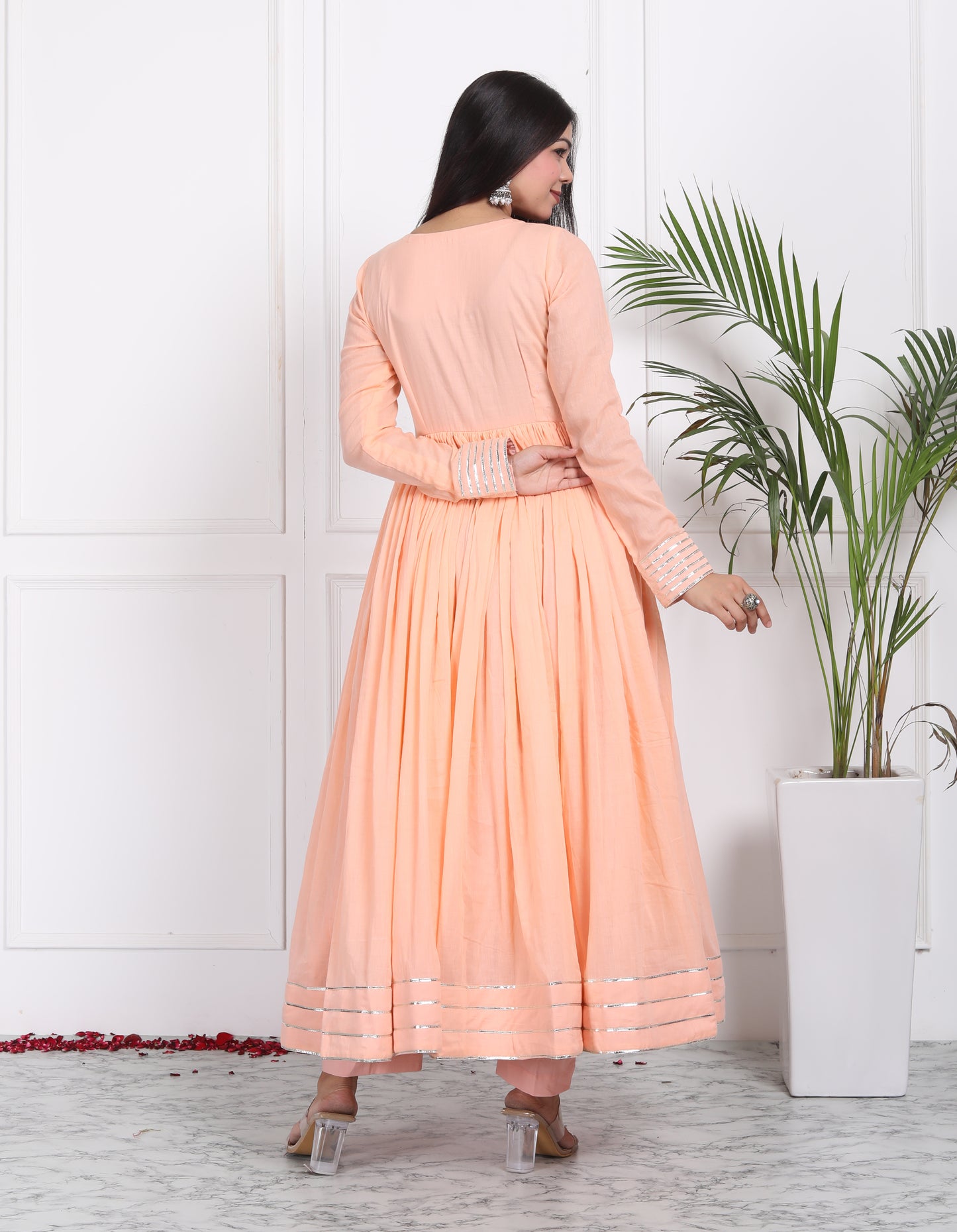 PEACH ALIA CUT ANARKALI