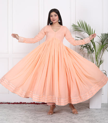 PEACH ALIA CUT ANARKALI