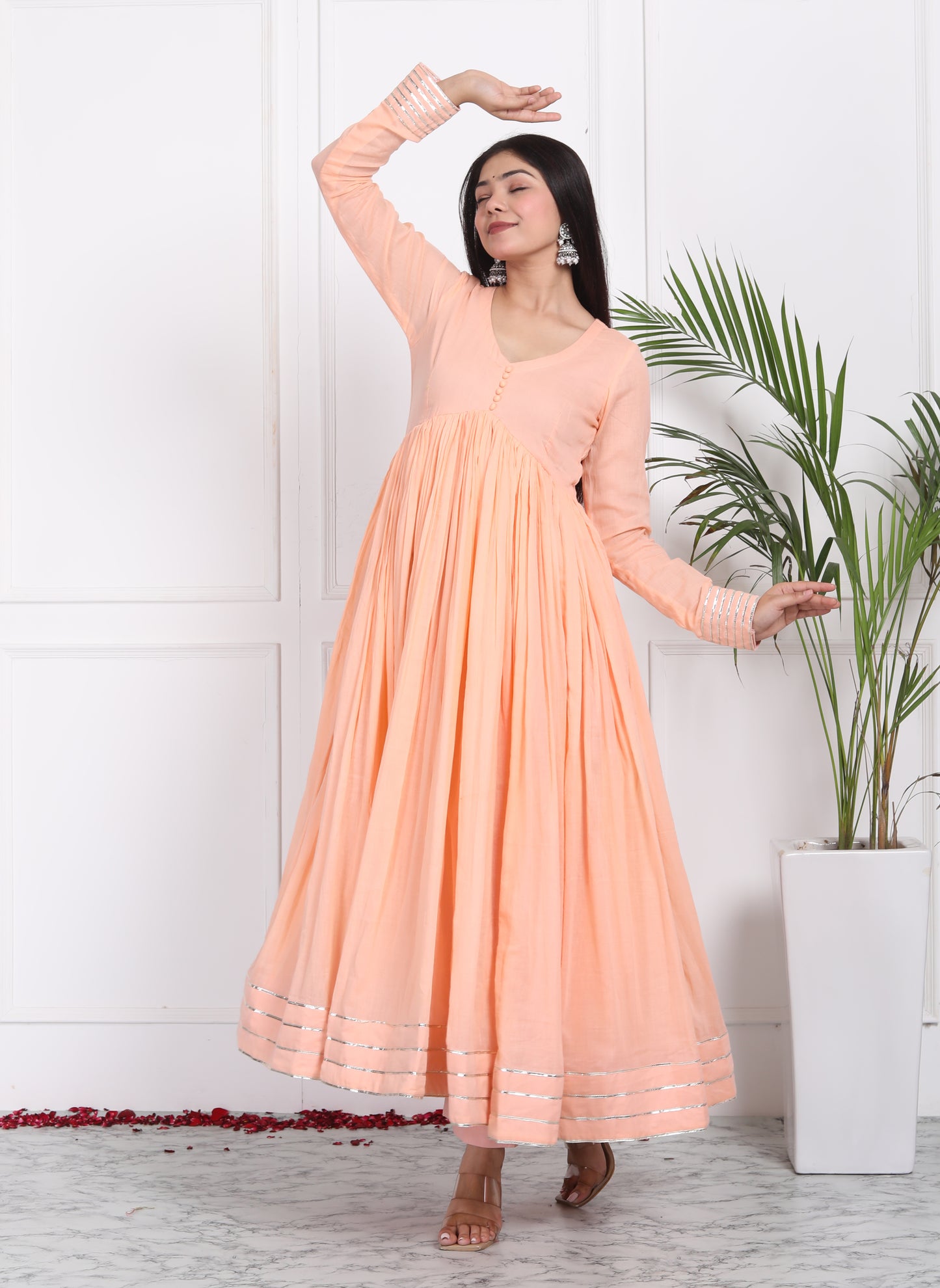 PEACH ALIA CUT ANARKALI