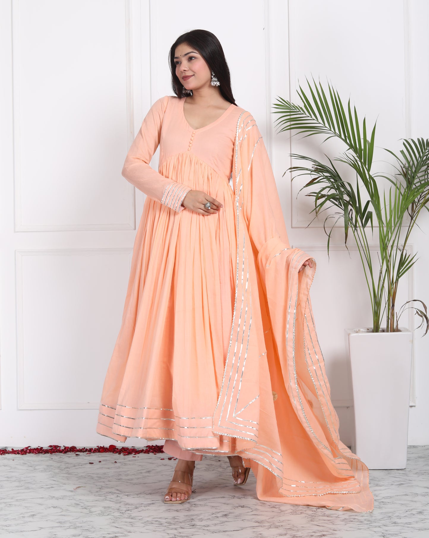 PEACH ALIA CUT ANARKALI