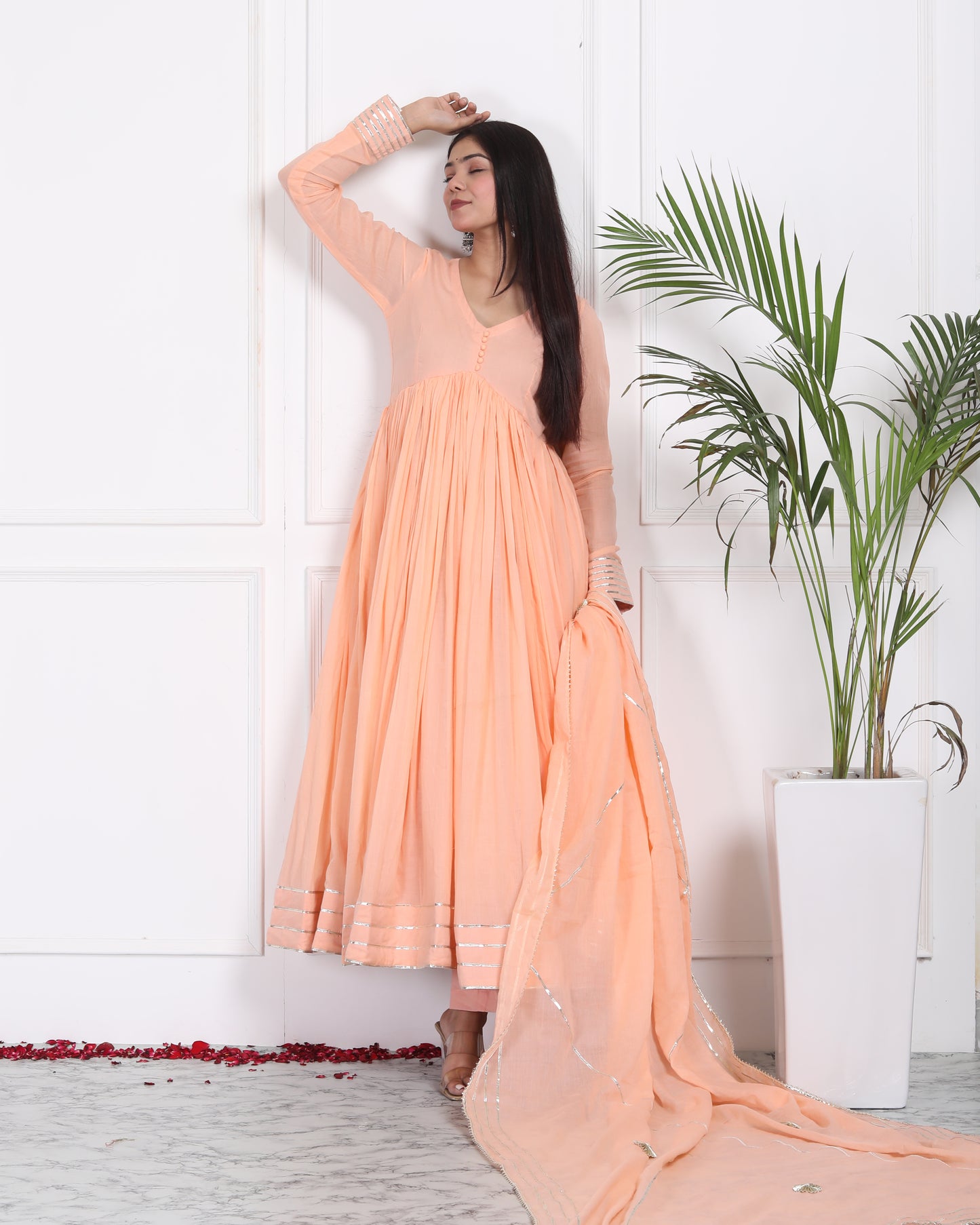 PEACH ALIA CUT ANARKALI