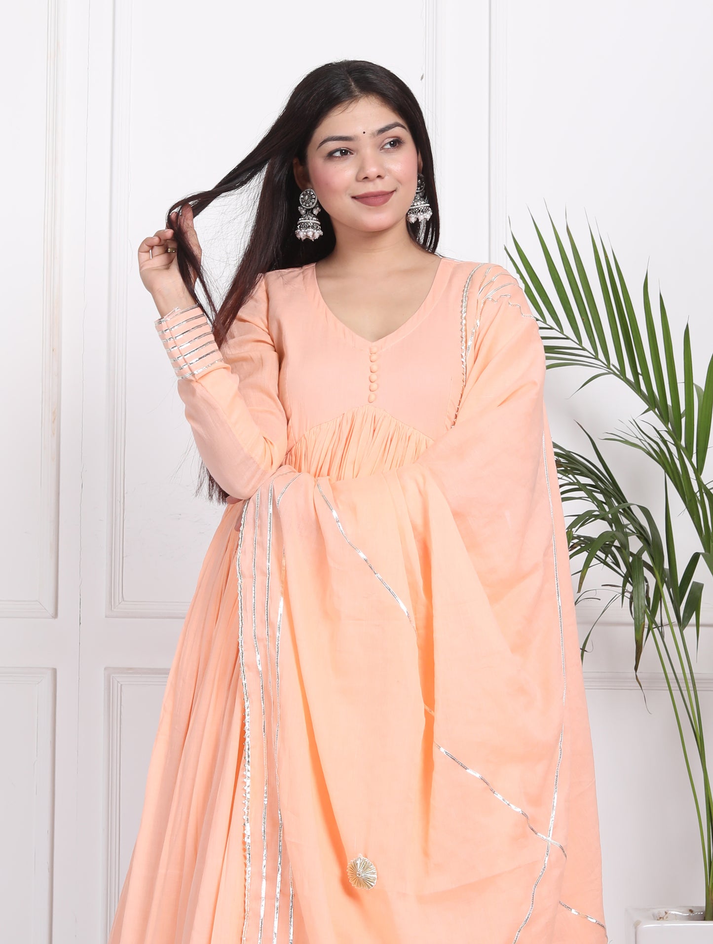 PEACH ALIA CUT ANARKALI