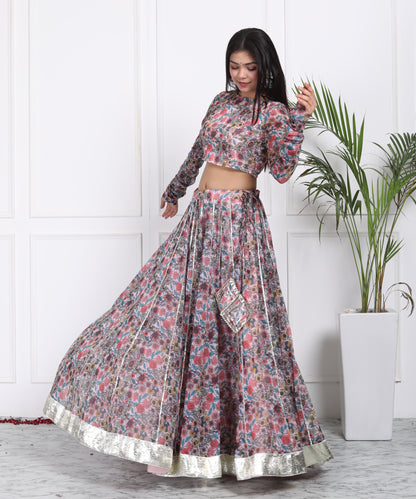 DIGITAL PRINTED CHIFFON LEHENGA
