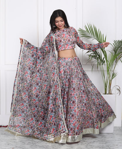 DIGITAL PRINTED CHIFFON LEHENGA