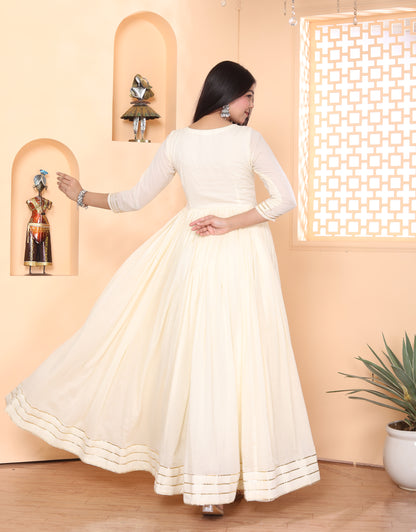OFF WHITE MAL COTTON ANARKALI