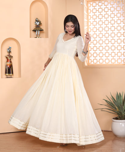 OFF WHITE MAL COTTON ANARKALI