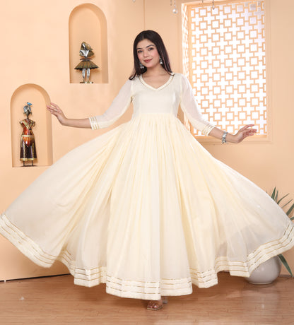 OFF WHITE MAL COTTON ANARKALI