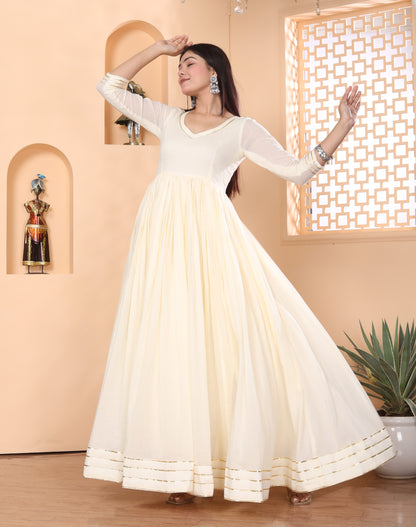 OFF WHITE MAL COTTON ANARKALI