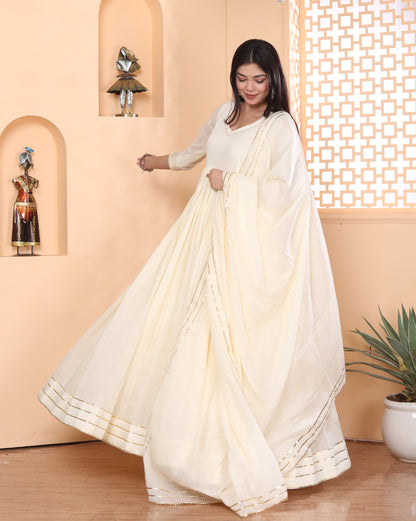 OFF WHITE MAL COTTON ANARKALI