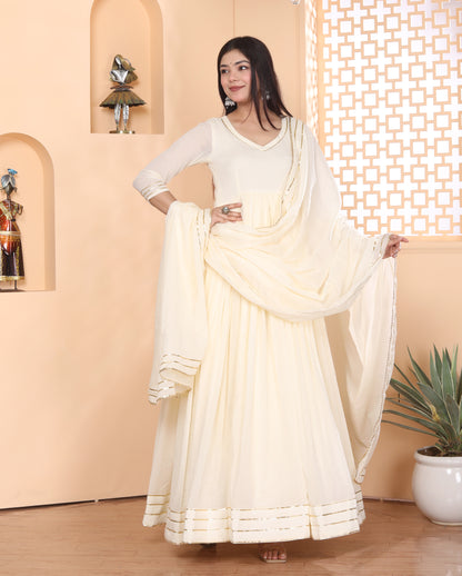 OFF WHITE MAL COTTON ANARKALI