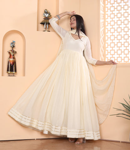 OFF WHITE MAL COTTON ANARKALI