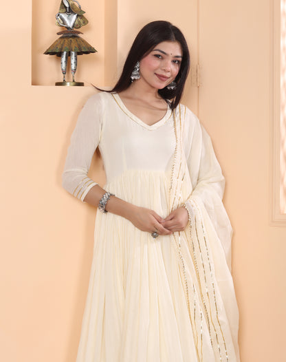 OFF WHITE MAL COTTON ANARKALI