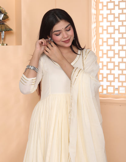 OFF WHITE MAL COTTON ANARKALI