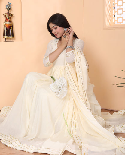 OFF WHITE MAL COTTON ANARKALI