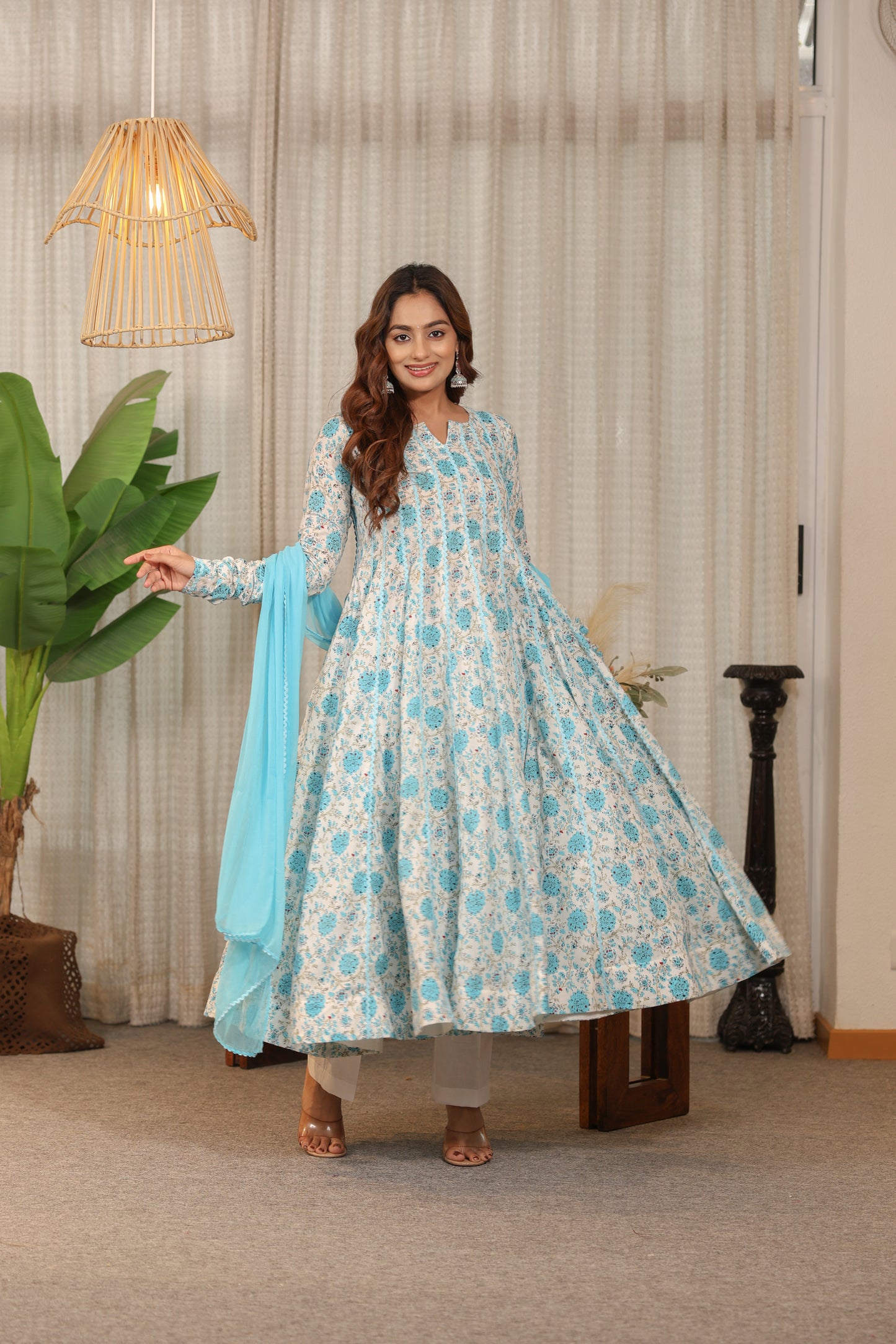 powder Blue Kaliyan Anarkali