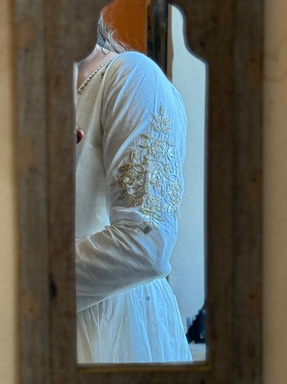 White Chandrika Anarkali