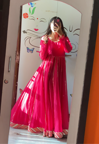 Deep Pink Georgette Anarkali