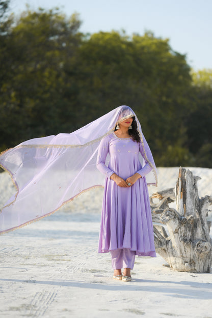 Bellflower Handwork Anarkali Suit Set