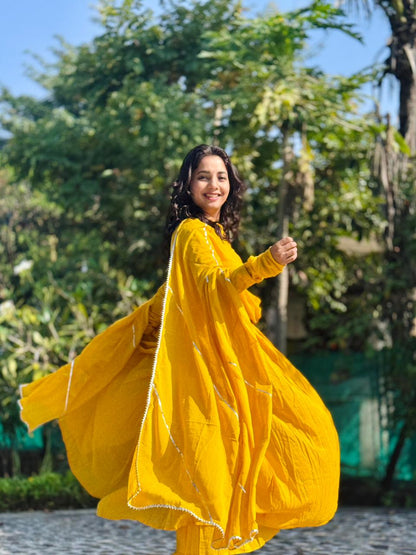 Mustard Mul Anarkali
