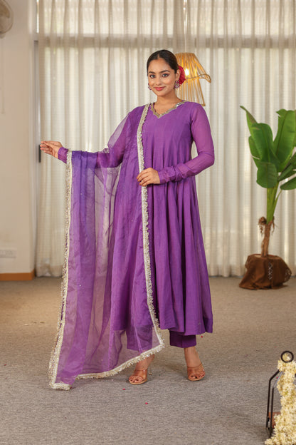 Purple Haze Handwork Anarkali