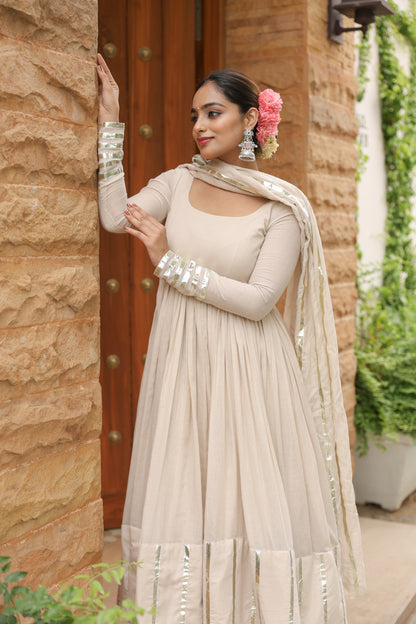 Beige Festive Anarkali