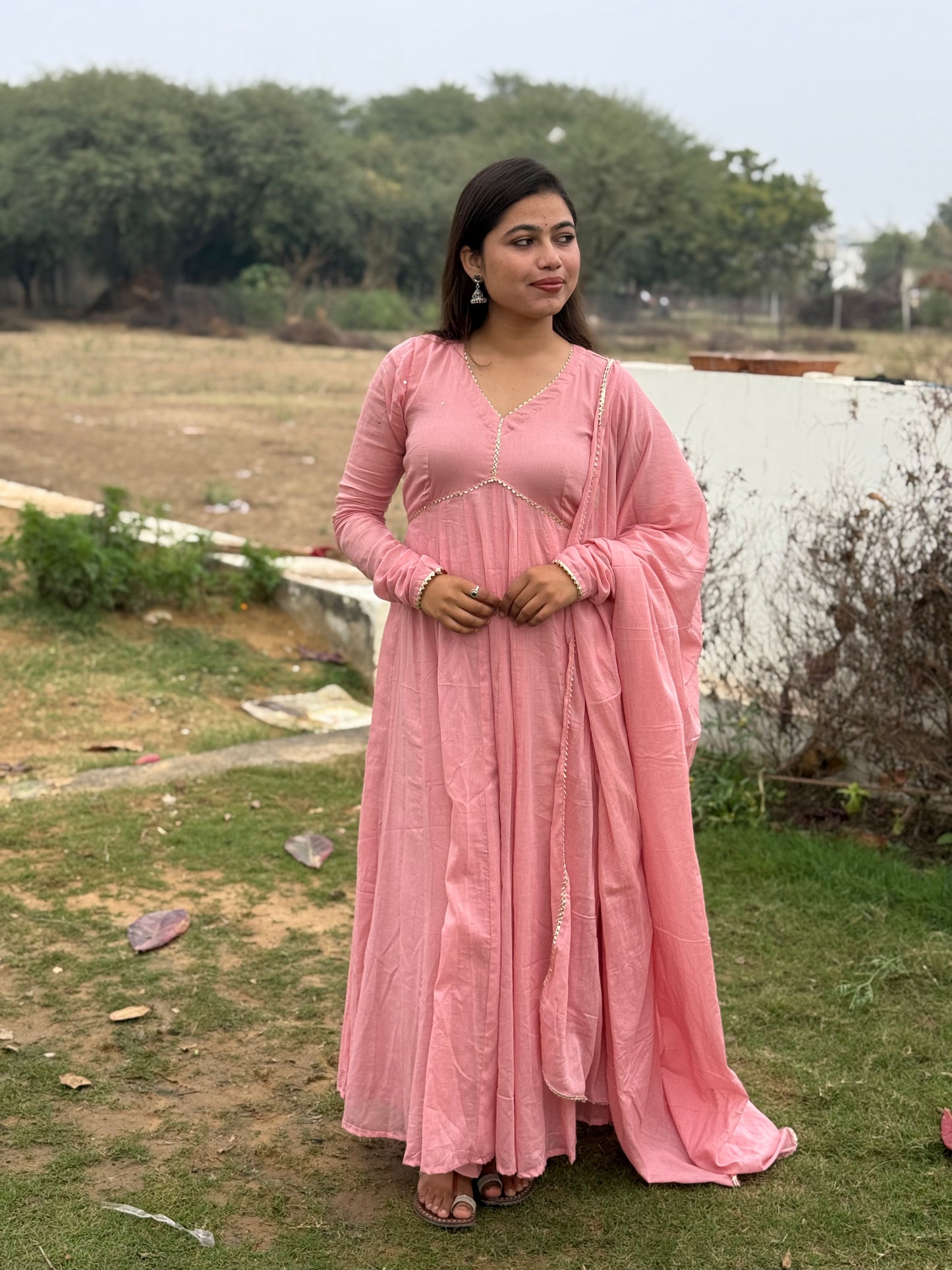 Onion Pink Alia Cut Anarkali
