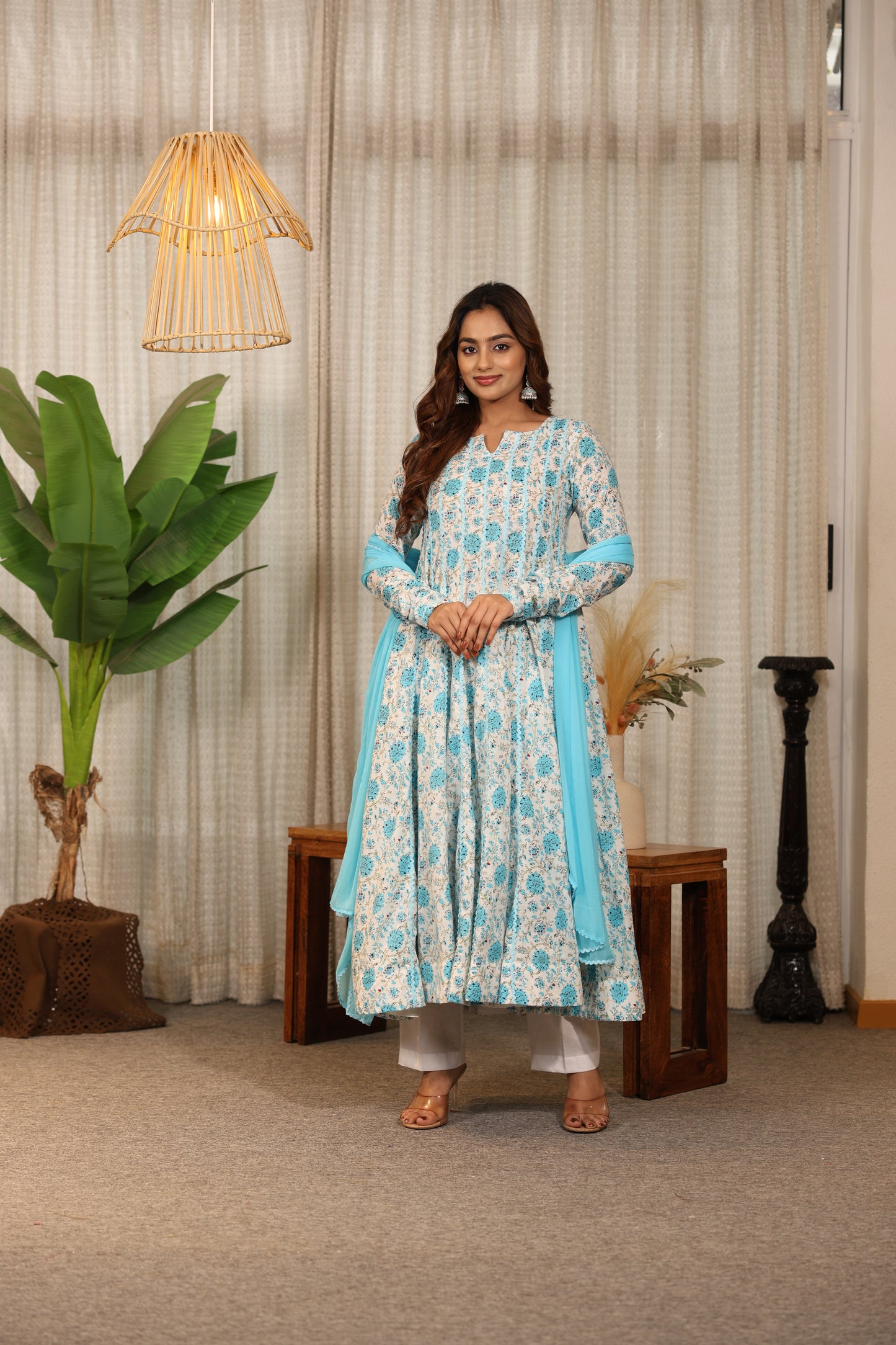 powder Blue Kaliyan Anarkali