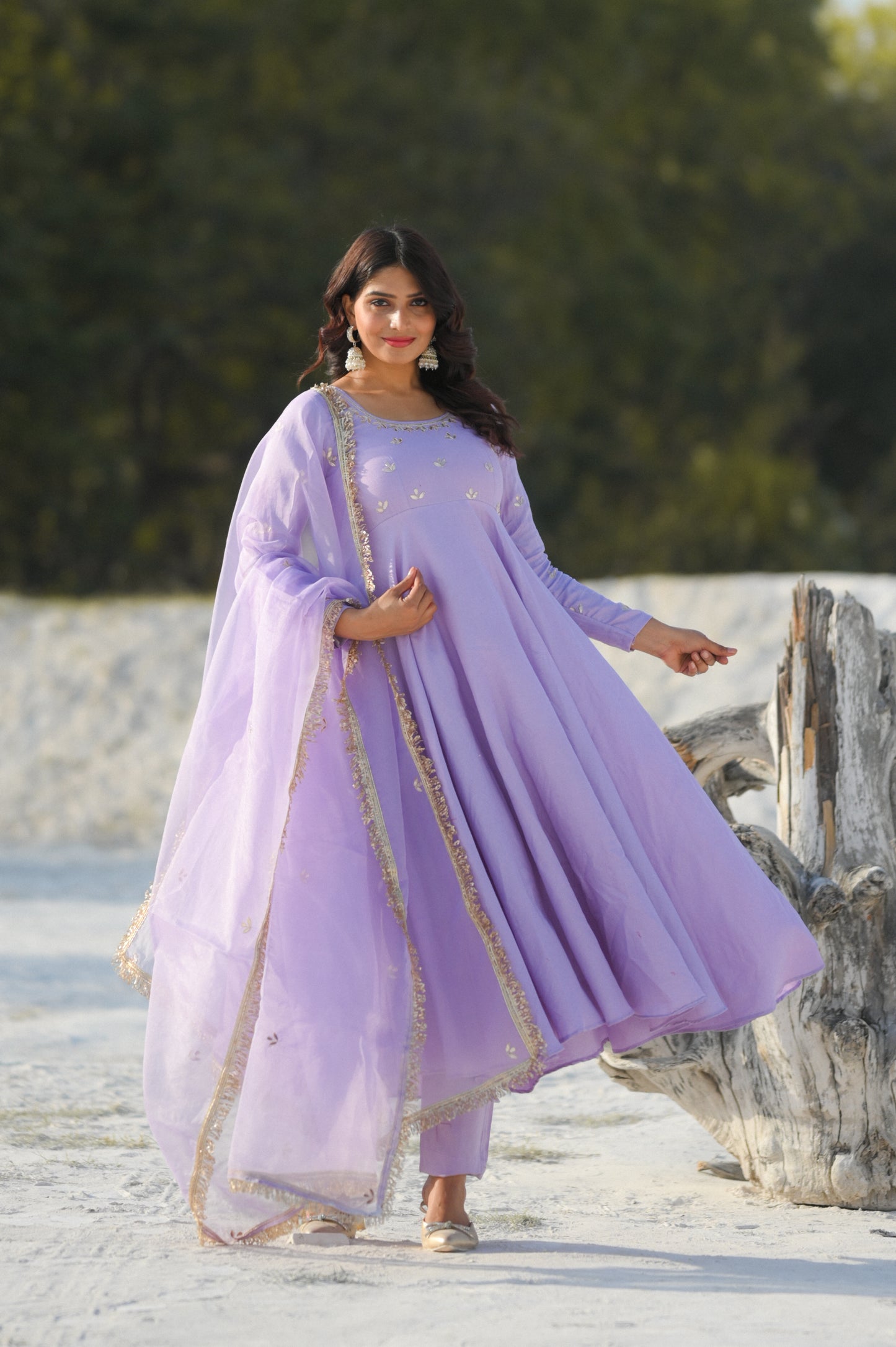 Bellflower Handwork Anarkali Suit Set