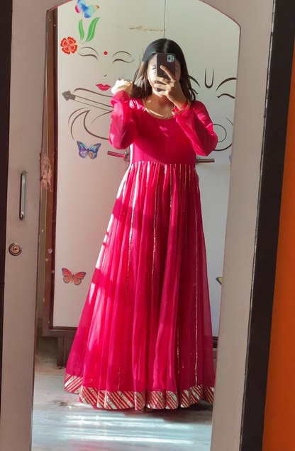 Deep Pink Georgette Anarkali