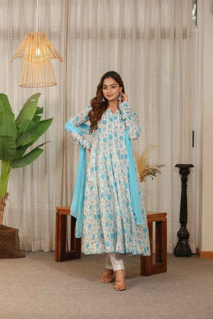 powder Blue Kaliyan Anarkali