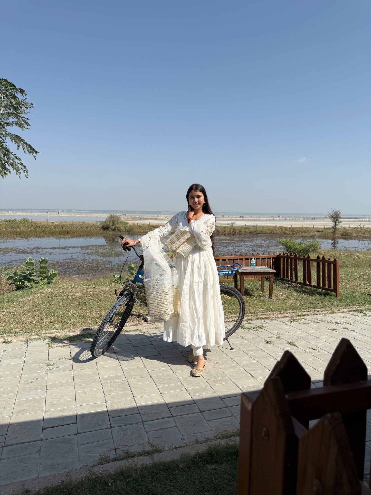 White Chandrika Anarkali