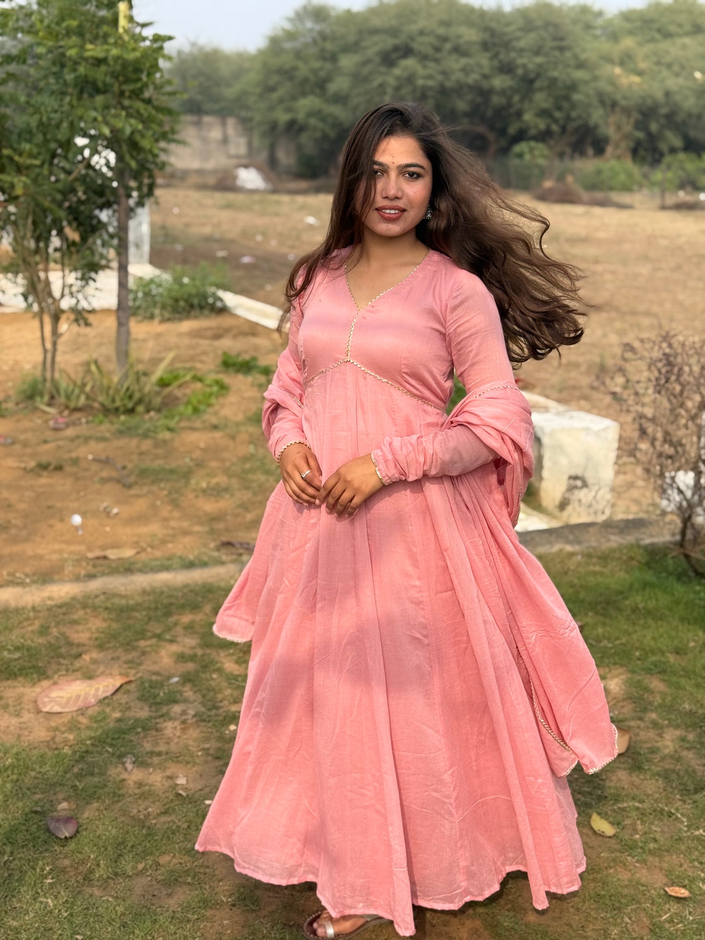 Onion Pink Alia Cut Anarkali
