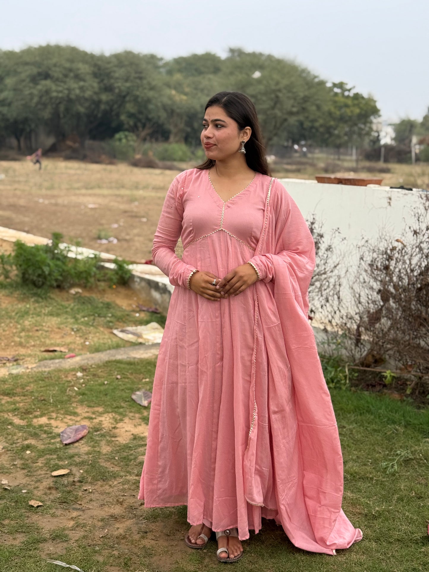 Onion Pink Alia Cut Anarkali