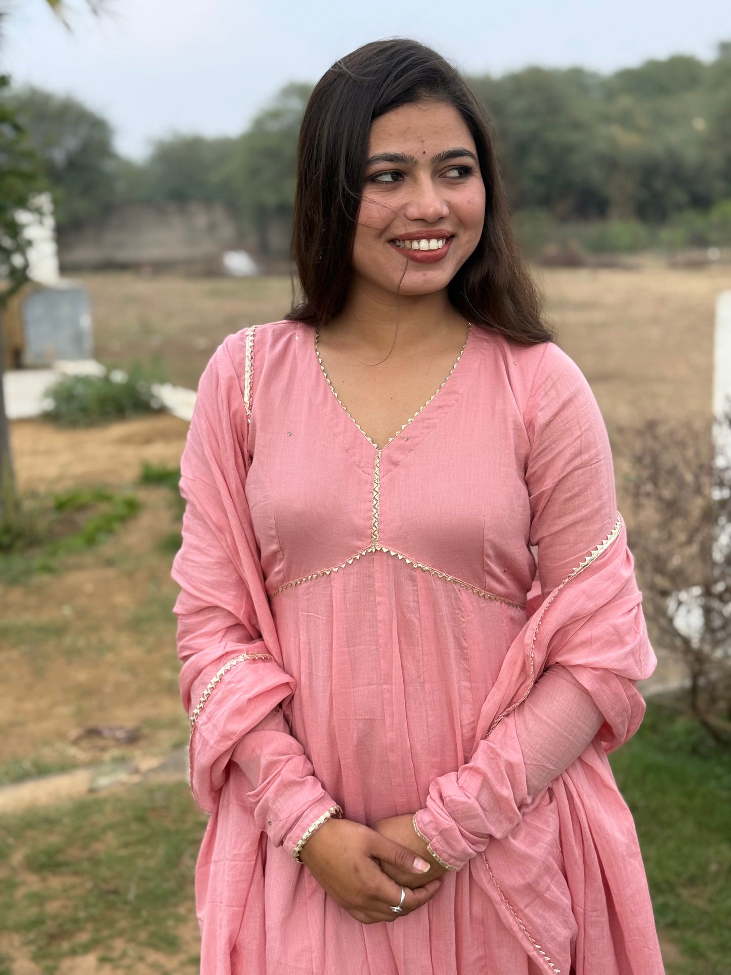Onion Pink Alia Cut Anarkali