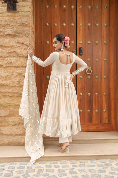 Beige Festive Anarkali