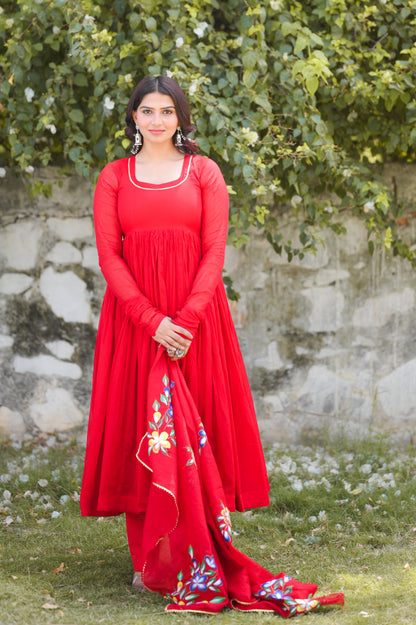 Laal Lalima Handprinted Anarkali