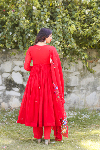 Laal Lalima Handprinted Anarkali