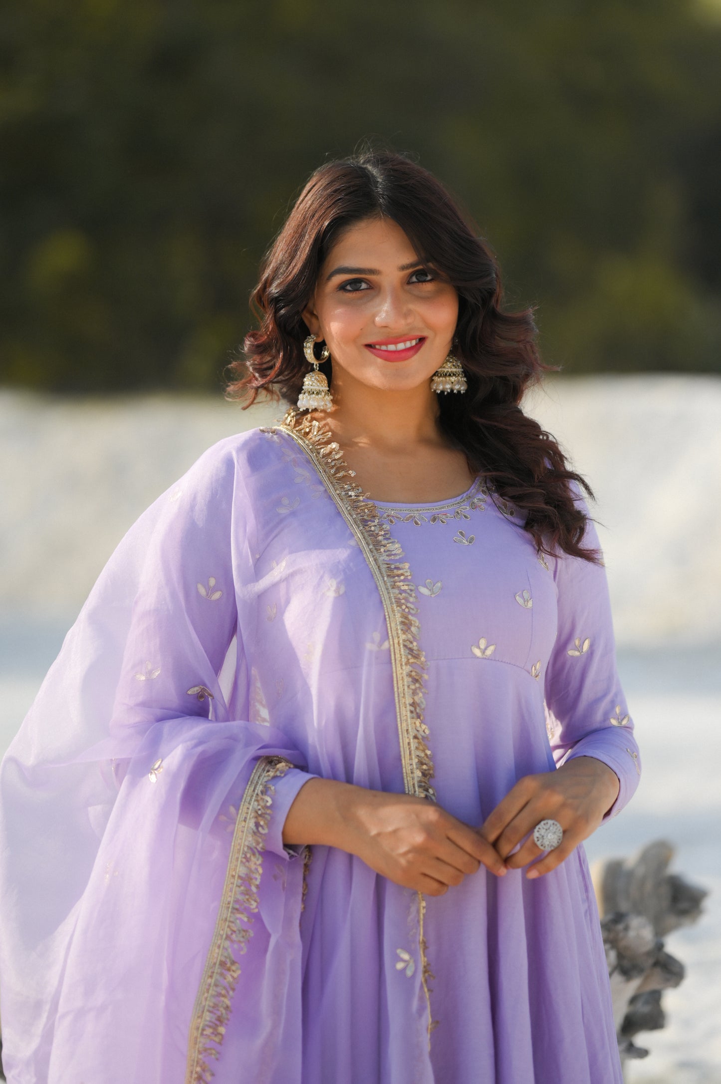 Bellflower Handwork Anarkali Suit Set