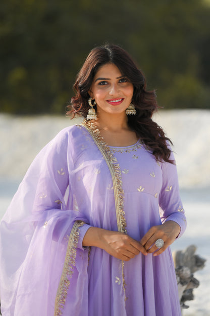 Bellflower Handwork Anarkali Suit Set