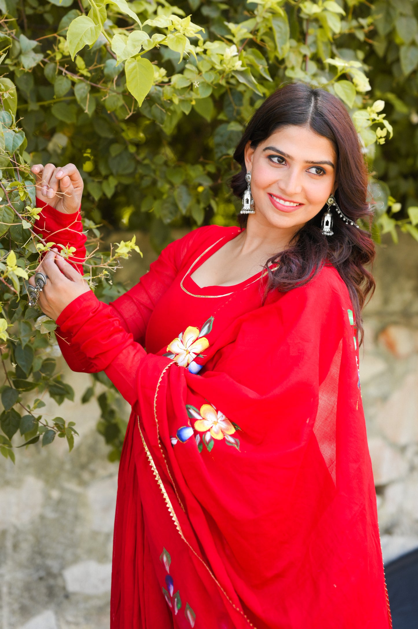 Laal Lalima Handprinted Anarkali