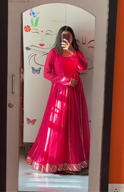 Deep Pink Georgette Anarkali