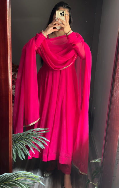 Deep Pink Georgette Anarkali