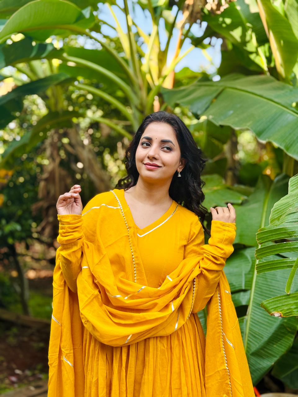 Mustard Mul Anarkali